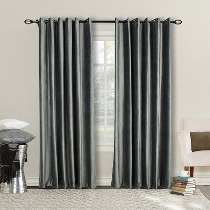 Tenda oscurante grigio effetto velluto
