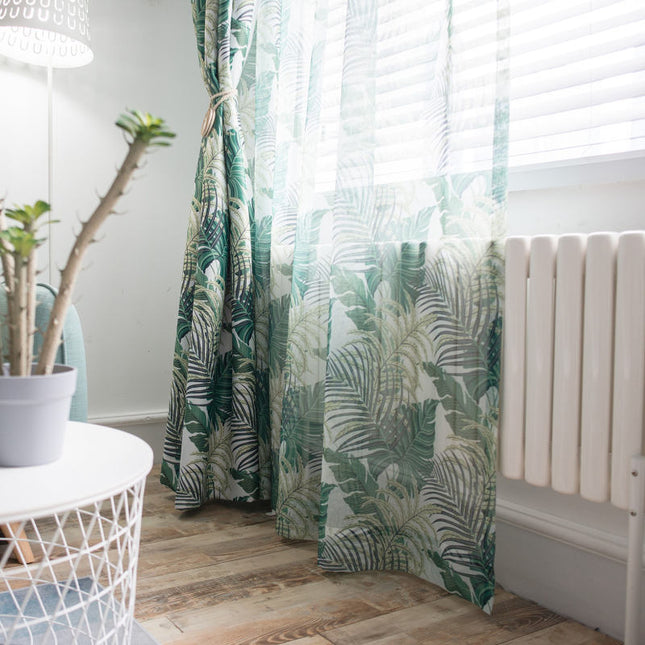 Tenda oscurante fantasia foglie tropicali
