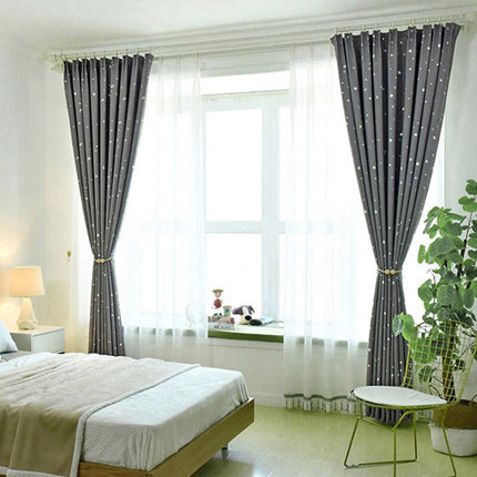 Tenda Cameretta Oscurante Grigio Chiaro Stelle