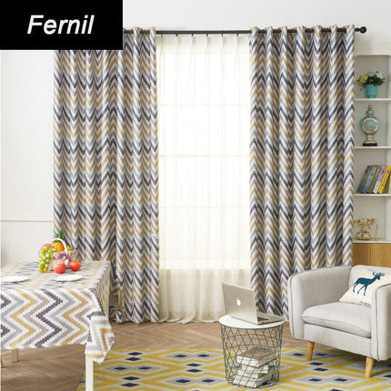 Tenda oscurante ocra motivo chevron