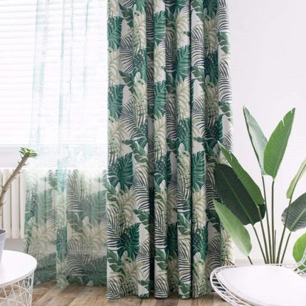 Tenda oscurante fantasia foglie tropicali