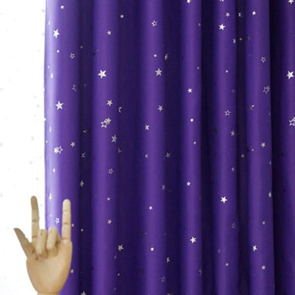 Tenda oscurante viola con stelle