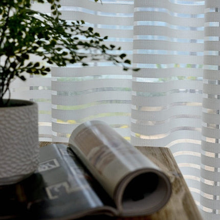 Tenda Voile Bianca Moderna a Righe