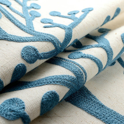 Tenda Oscurante Ricamata con Motivo Rami