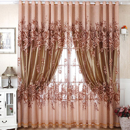 Tenda velata rosa con motivo floreale