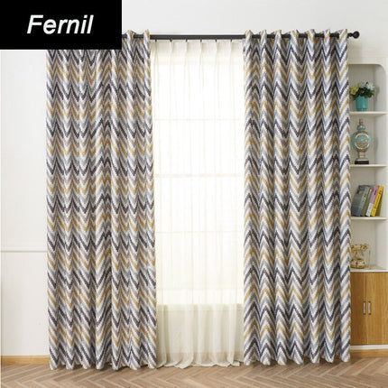 Tenda oscurante ocra motivo chevron