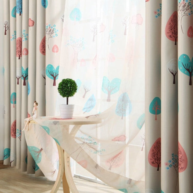 Tenda Voile per Cameretta con Alberelli