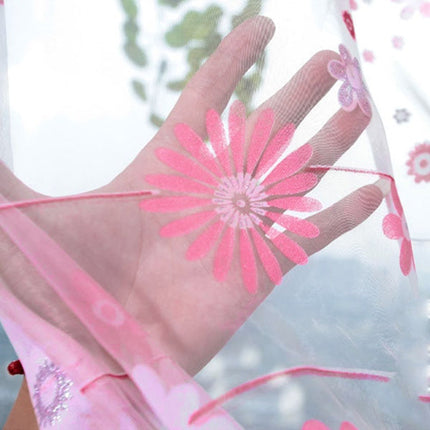 Tenda voile rosa con stampa floreale