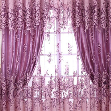 Tenda velata rosa con motivo floreale