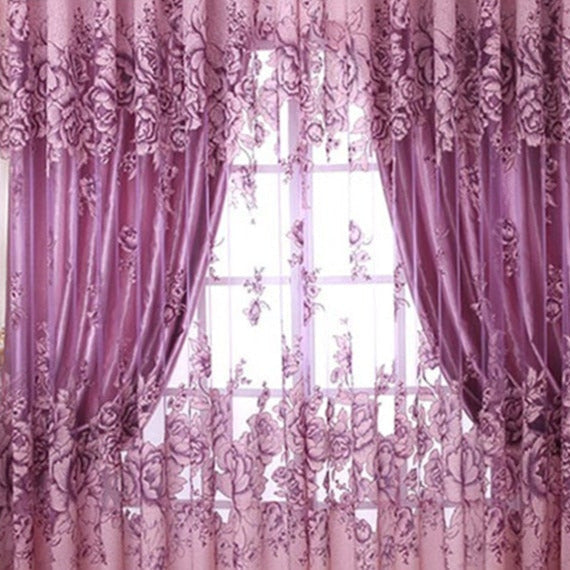 Tenda velata rosa con motivo floreale