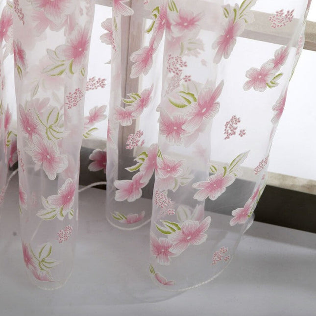 Tenda velata con motivo floreale blu