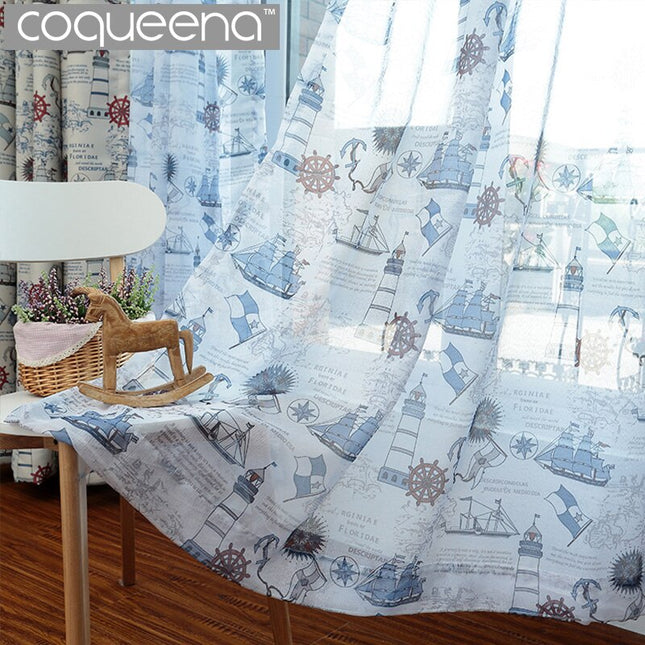 Tenda per cameretta con tema marino