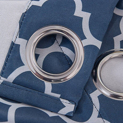 Tenda Stampa Geometrica Marocchina Blu