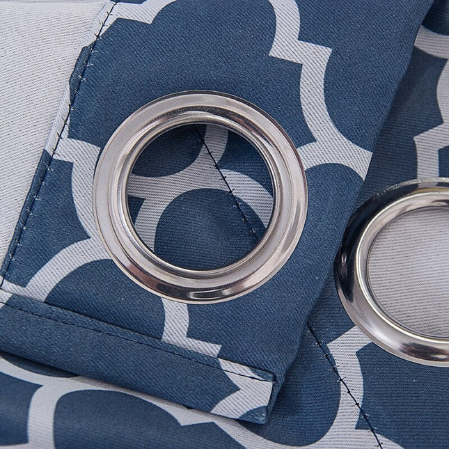 Tenda Stampa Geometrica Marocchina Blu