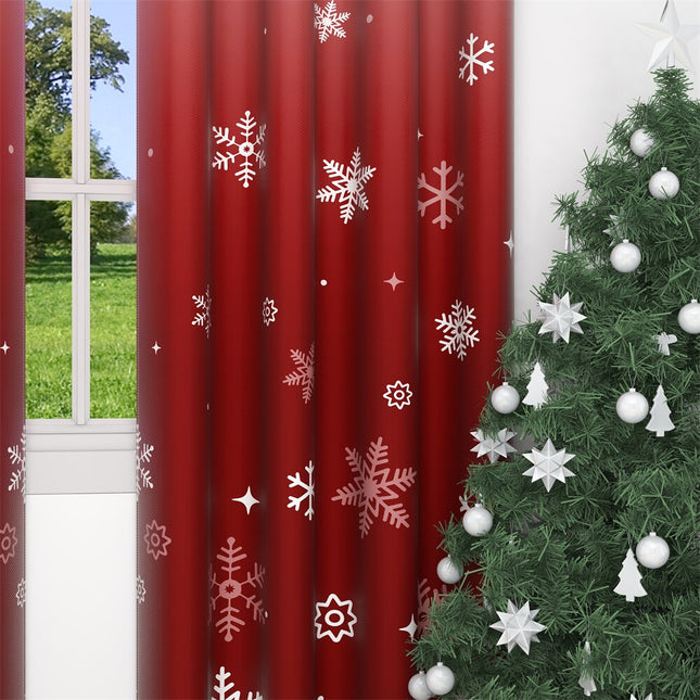 Tende natalizie rosse con fiocchi neve
