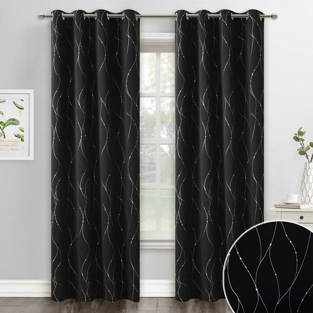 Tenda Oscurante Nera con Fantasia Onde