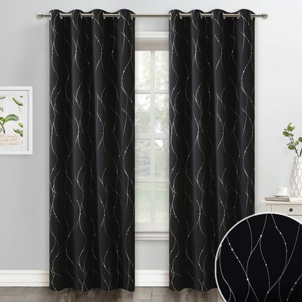 Tenda Oscurante Nera con Fantasia Onde