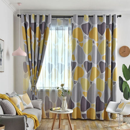 Tenda Voile con Stampa Geometrica Moderna