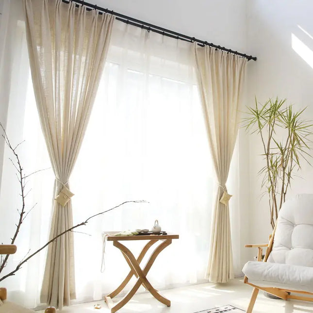 Tenda velata beige stile romantico