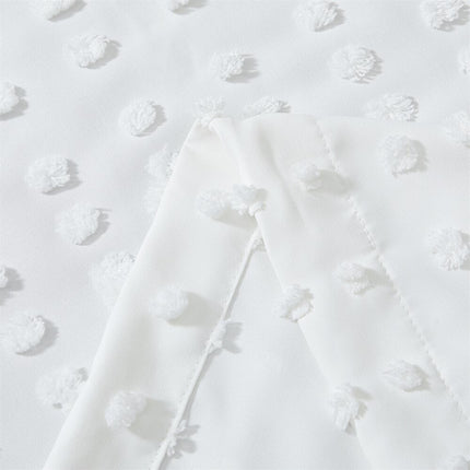 Tenda Voile Bianca con Pois Ricamati