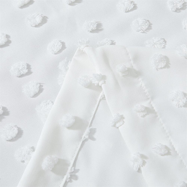 Tenda Voile Bianca con Pois Ricamati