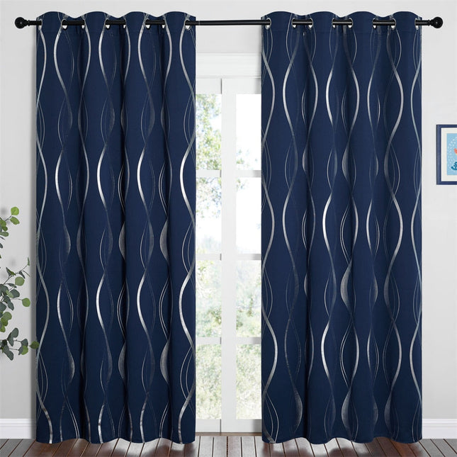 Tenda Oscurante Blu con Motivo Onde