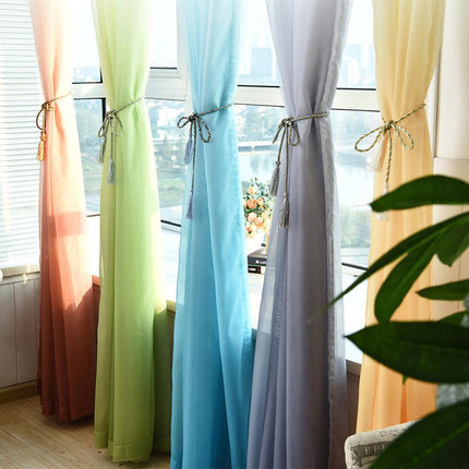 Tenda Voile Trasparente con Gradiente Arancione
