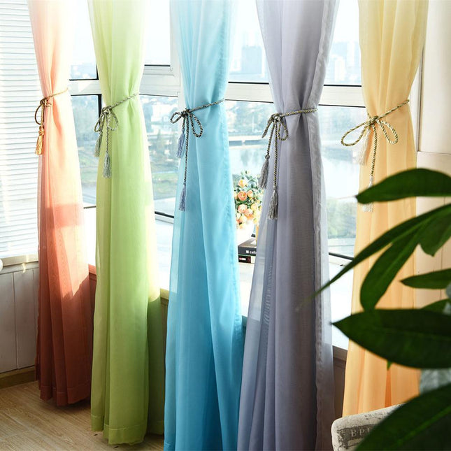 Tenda Voile Trasparente con Gradiente Arancione