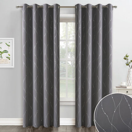 Tenda Oscurante Grigia con Linee Argentate