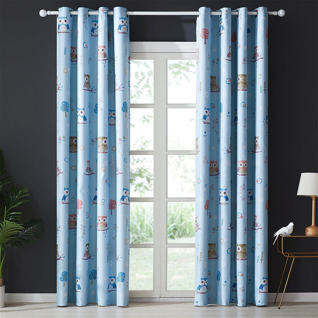 Tenda cameretta bambini blu gufetti