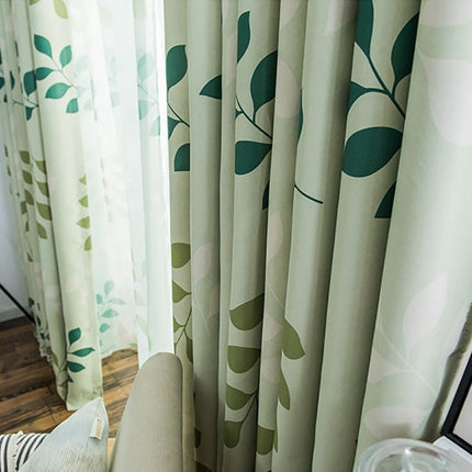 Tenda Filtrante Verde con Motivo Foglie