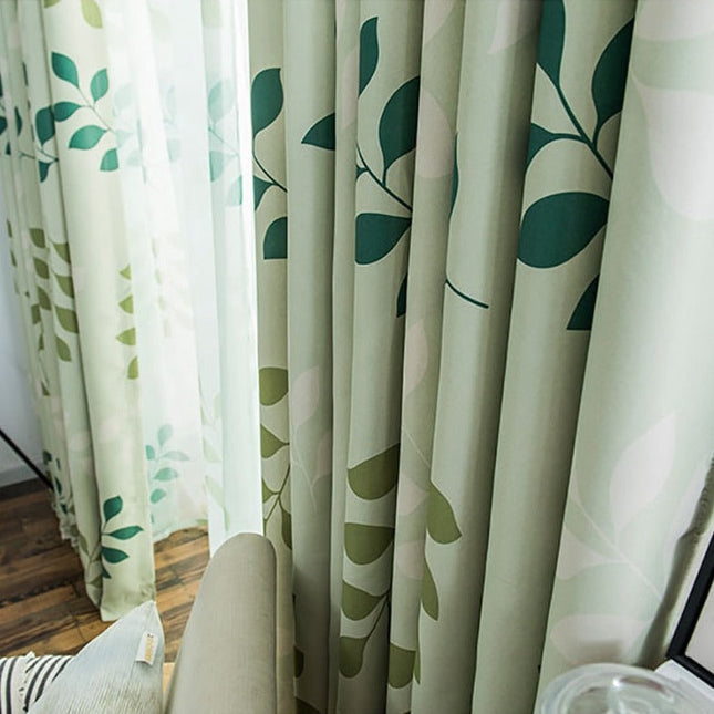 Tenda Filtrante Verde con Motivo Foglie