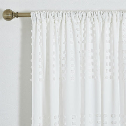 Tenda Voile Bianca con Pois Ricamati