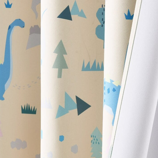 Tenda Oscurante Bambini Beige con Dinosauri