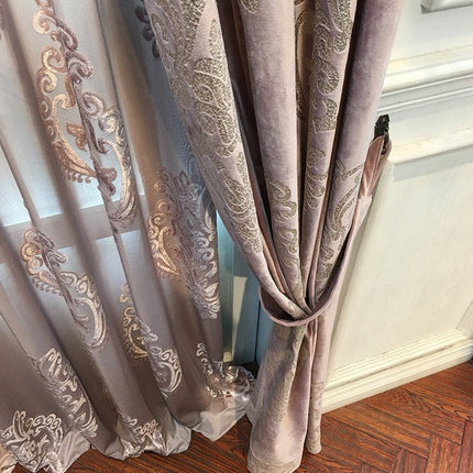 Tenda oscurante velluto ricamo barocco