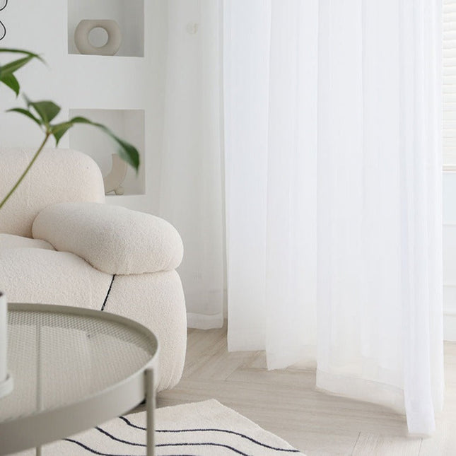 Tenda Velata Bianca per Soggiorno