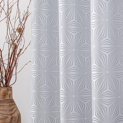 Tenda jacquard grigio chiaro geometrica