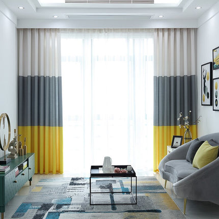 Tenda Moderna Bicolore Grigio e Giallo