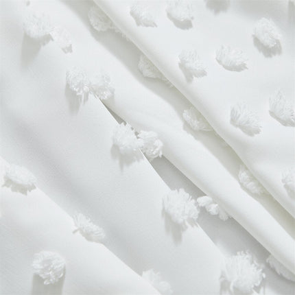 Tenda Voile Bianca con Pois Ricamati