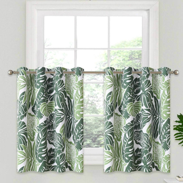 Tenda corta cucina stampa foglie tropicali