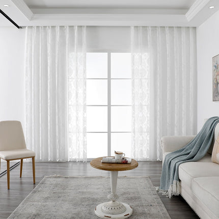 Tenda leggera bianca motivo damascato