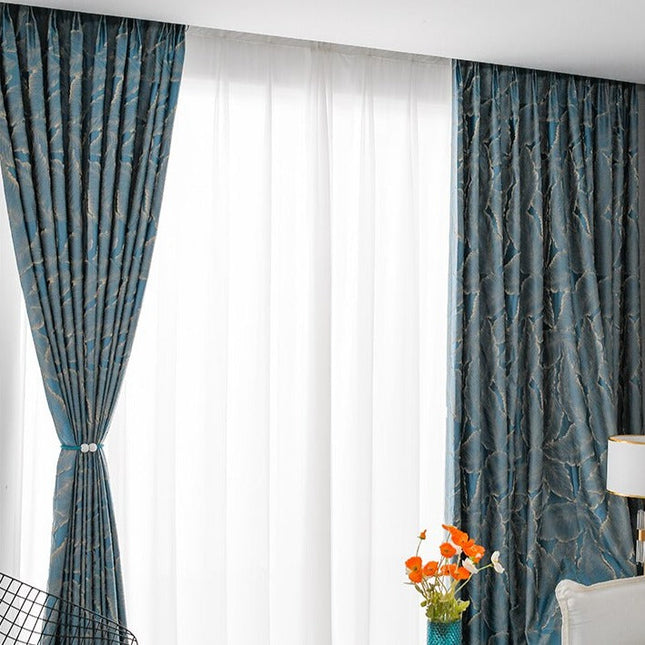 Tenda oscurante jacquard con piume dorate