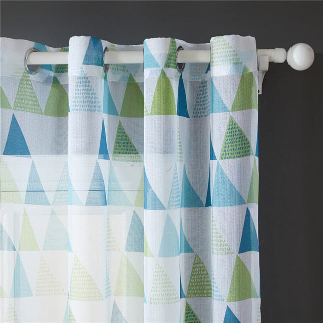 Tenda Voile con Stampa Geometrica Triangoli