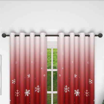 Tende natalizie rosse con fiocchi neve