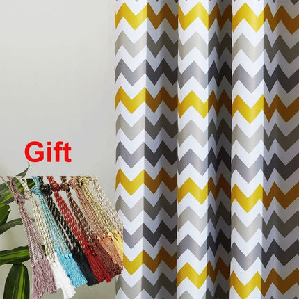 Tenda oscurante gialla motivo chevron