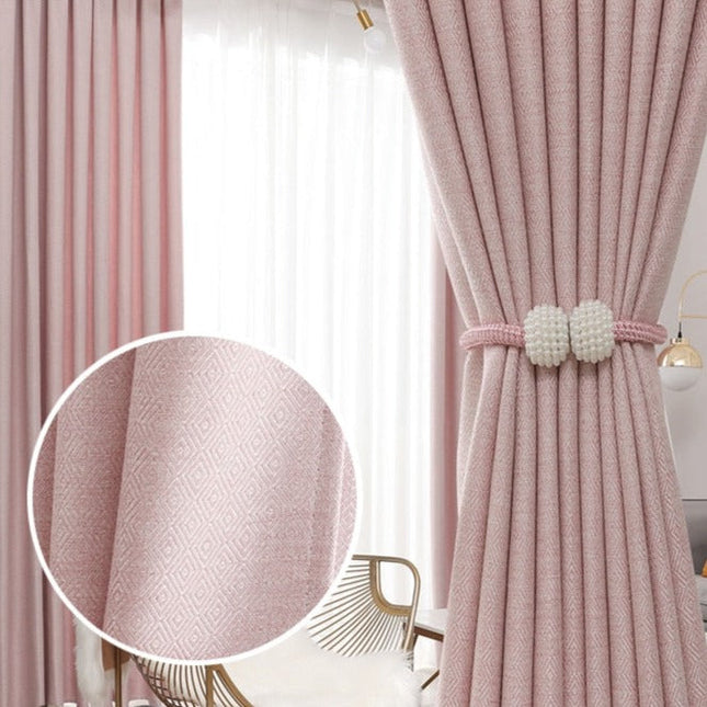 Tenda elegante rosa con trama geometrica