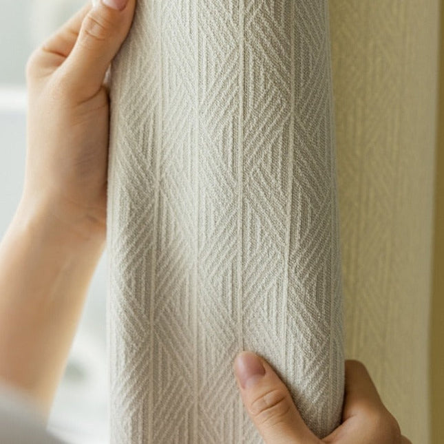 Tenda Oscurante Beige con Trama Spigata