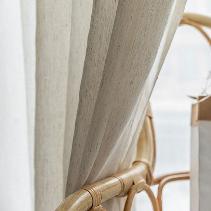 Tenda Leggera Semi-Trasparente Effetto Lino Naturale