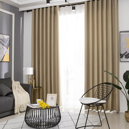 Tenda oscurante beige effetto lino