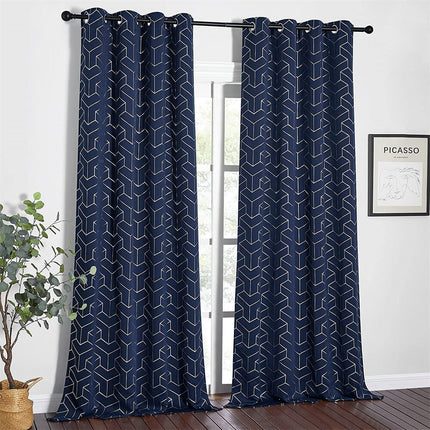Tenda oscurante blu fantasia geometrica